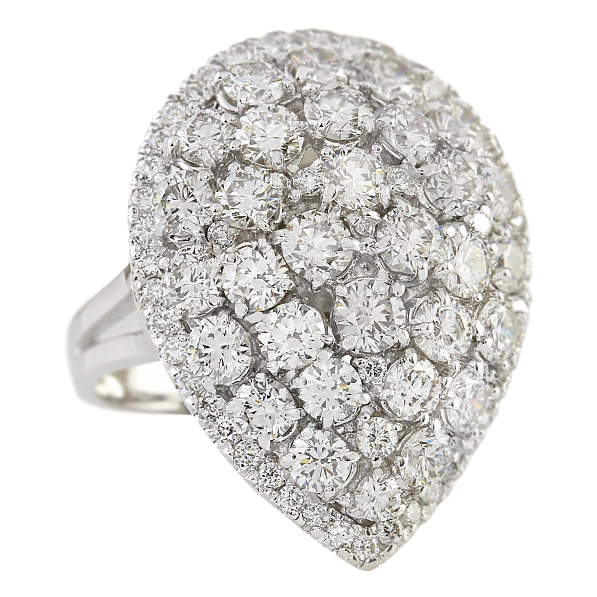 Stamped: 18K White Gold<br />Total Ring Weight: 10.0 Grams<br />Ring Length: N/A<br />Ring Width: N/A<br />Diamond Weight: Total  Diamond Weight is 4.50 Carat<br />Color: F-G, Clarity: VS2-SI1<br />Face Measures: 27.17x20.30 mm<br />Sku: [703370W]
