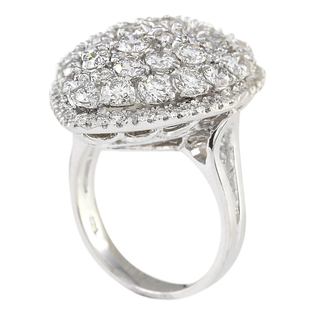 4.50 Carat Diamond 18 Karat White Gold Ring In New Condition For Sale In Los Angeles, CA