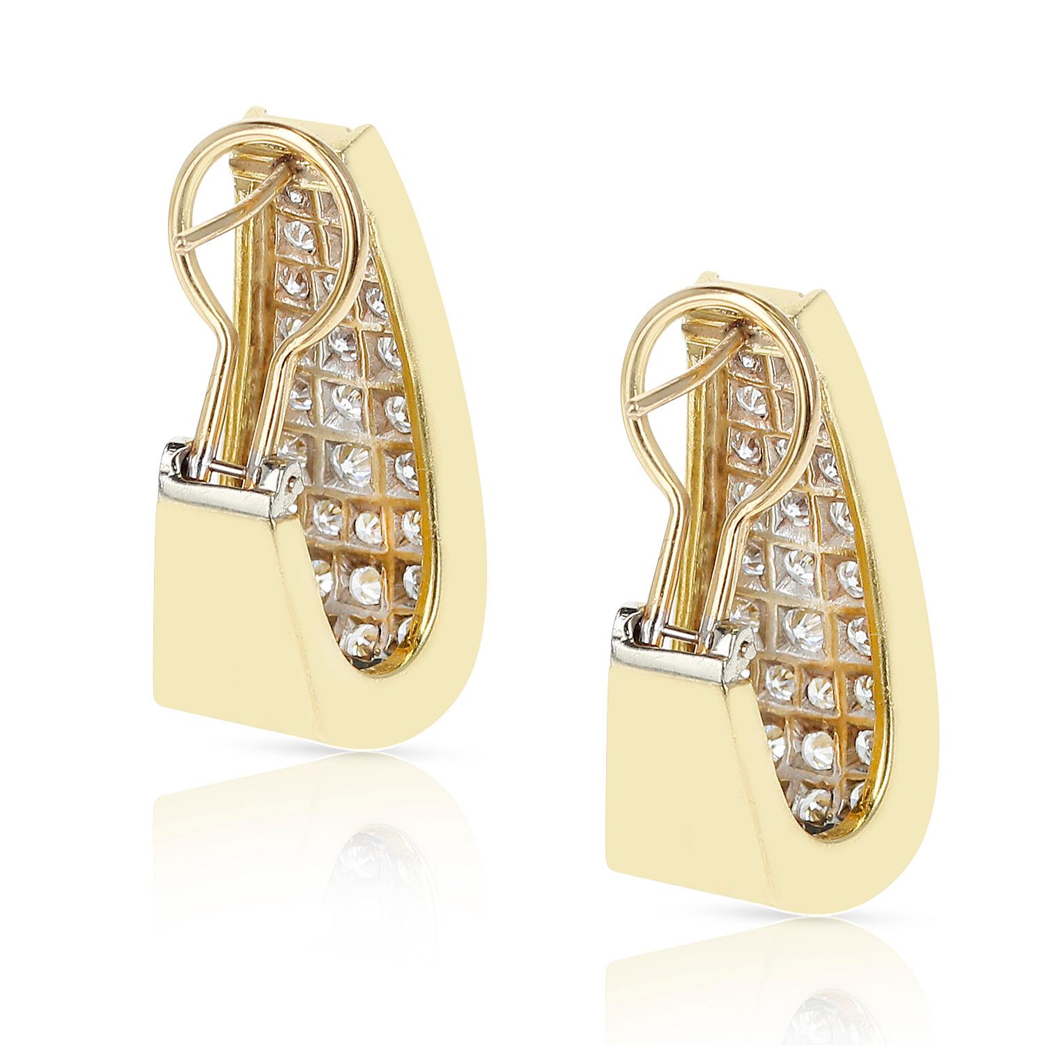 diamond block earrings