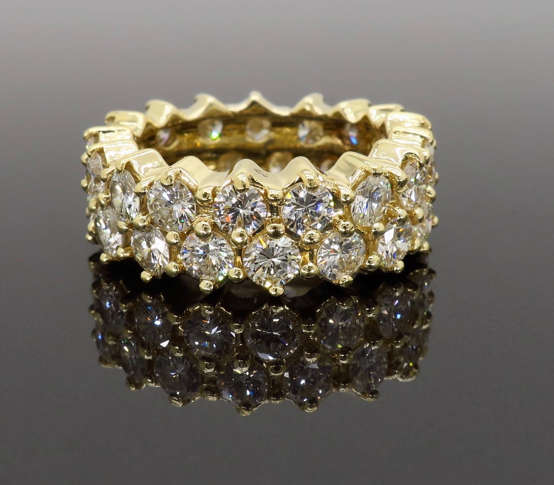 4.50 Carat Diamond Eternity Band Ring In Excellent Condition For Sale In Webster, NY