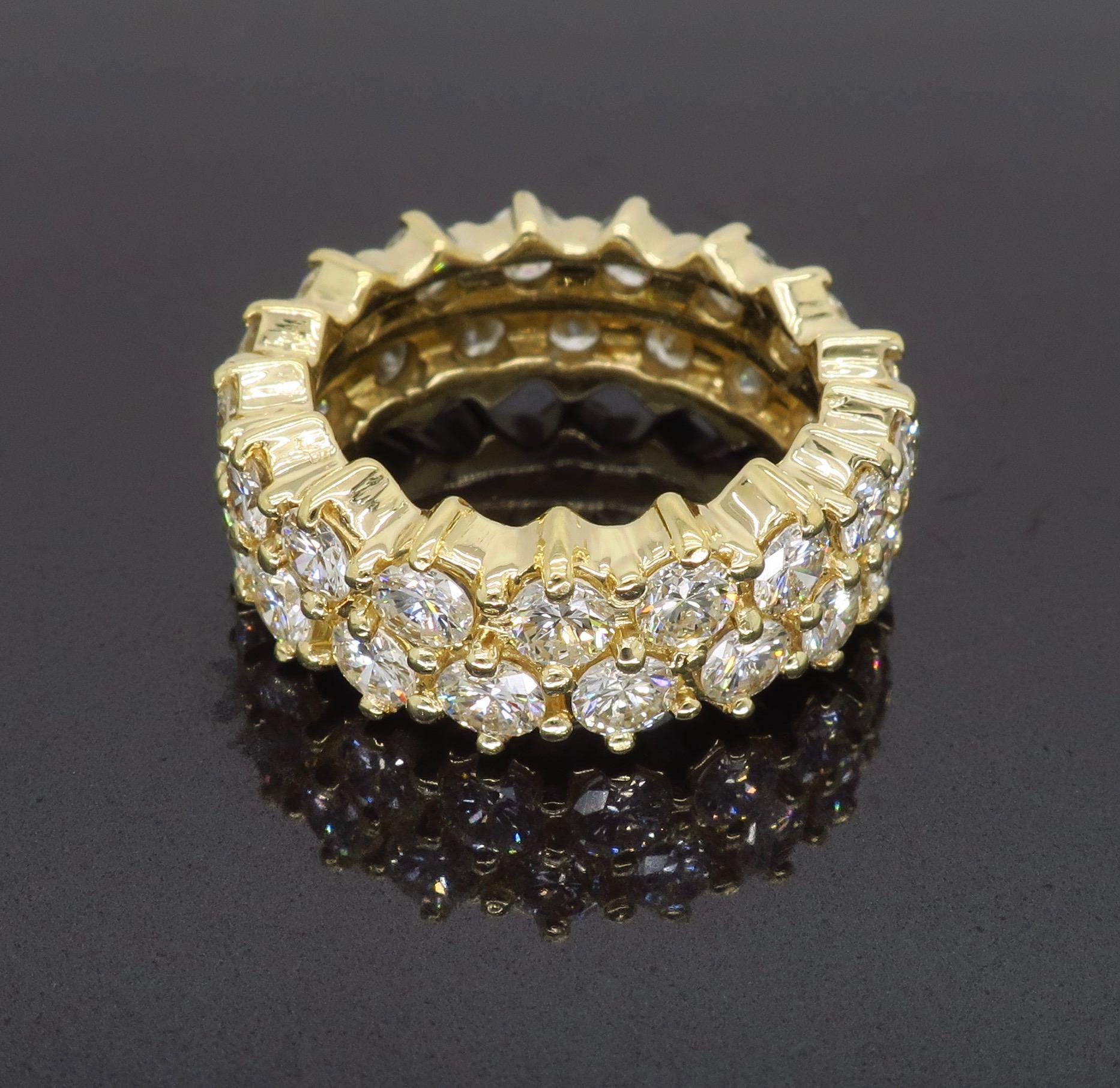 Women's 4.50 Carat Diamond Eternity Band Ring For Sale