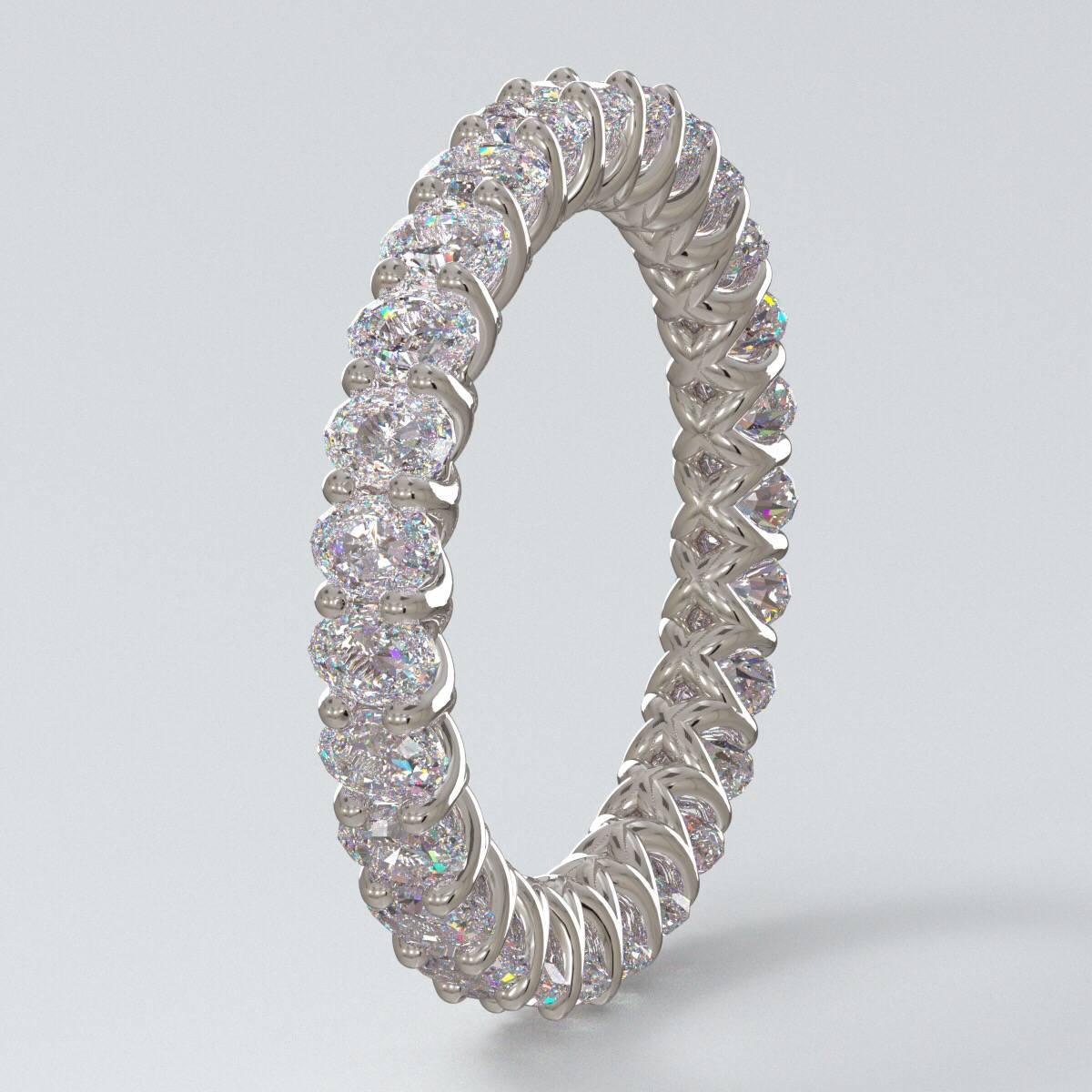 4.50 Carat Diamond Oval Eternity Ring Set in Platinum 3