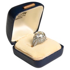 4.50ct Diamond Ring. Old European Cut Filigree Engagement Ring Platinum L VS1