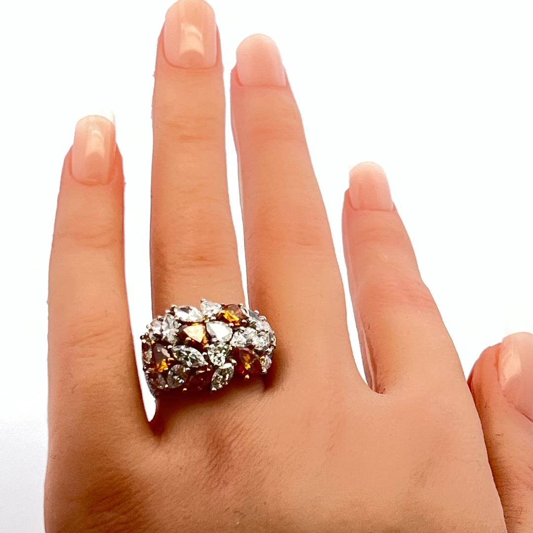 4.50 Carat G-FBOY VS Diamond 18 Karat White Gold Cocktail Ring For Sale 6