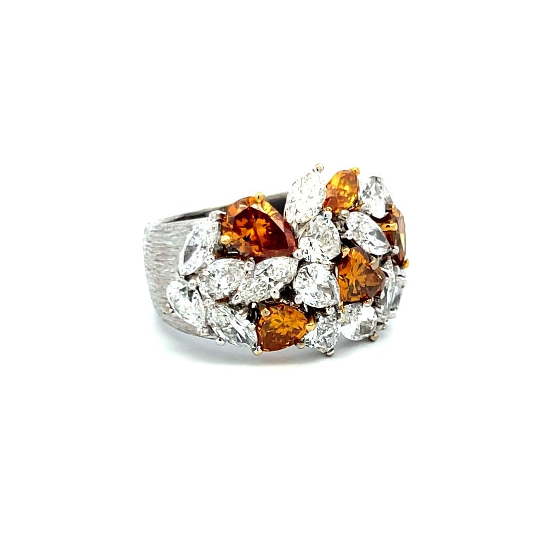 4.50 Carat G-FBOY VS Diamond 18 Karat White Gold Cocktail Ring For Sale 2