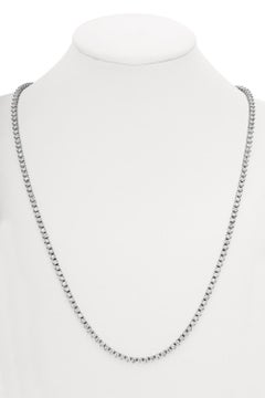 4.50 Carat Natural 3 Prong Diamond Tennis Necklace 14K White Gold