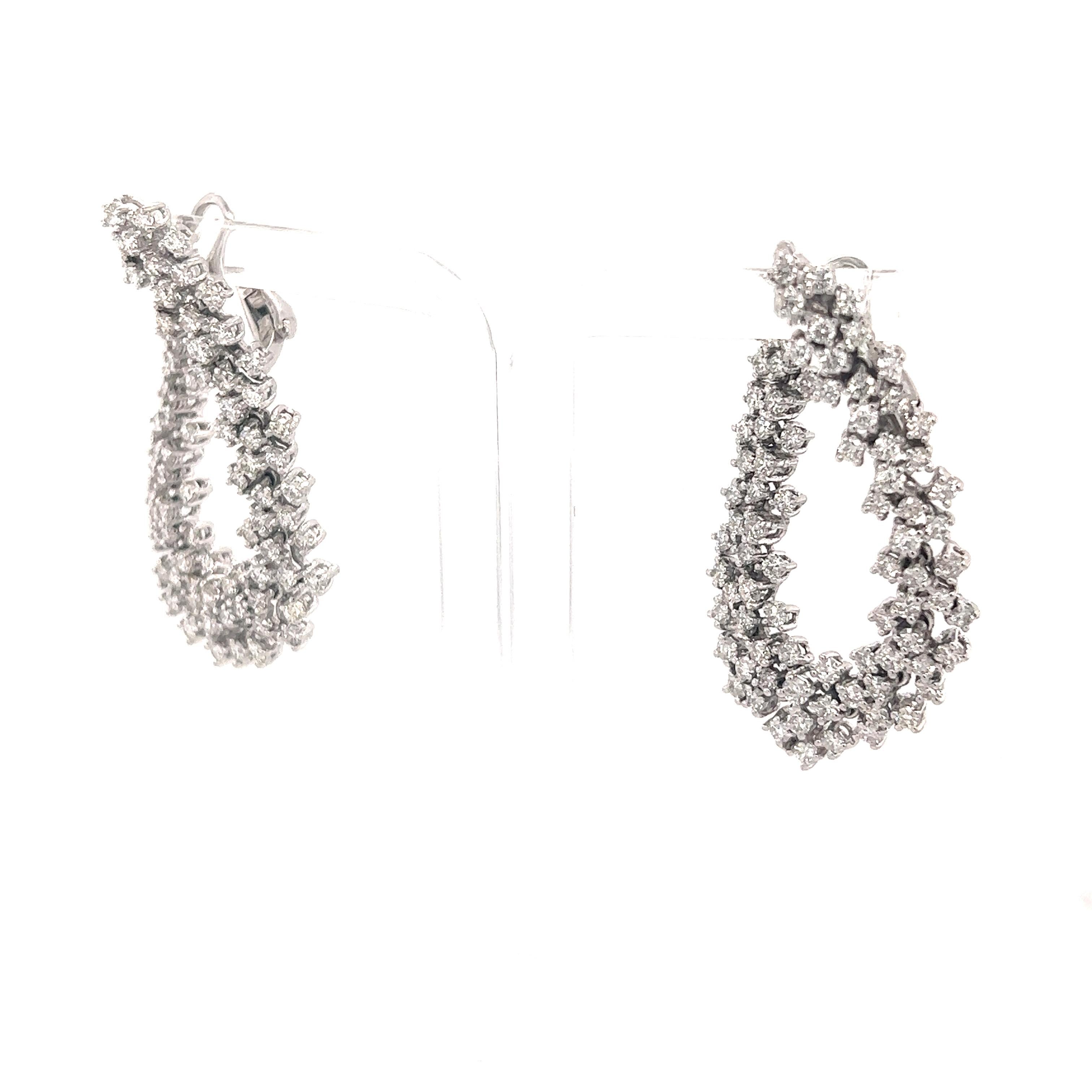 4.50 Carat Natural Diamond White Gold Cocktail Earrings In New Condition For Sale In Los Angeles, CA