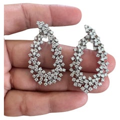 4.50 Carat Natural Diamond White Gold Cocktail Earrings