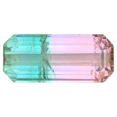 4.50 Carat Natural Loose Bi Colour Tourmaline Emerald Shape Gemstone