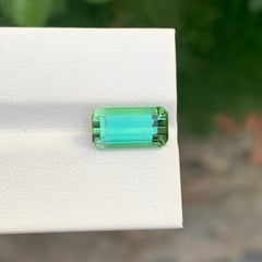 4.50 Carat Natural Loose Green Tourmaline Emerald Shape Gem From Afghanistan