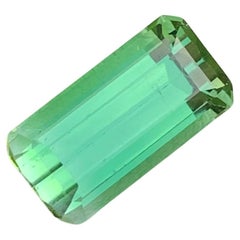 4.50 Carat Natural Loose Green Tourmaline Emerald Shape Gem From Afghanistan