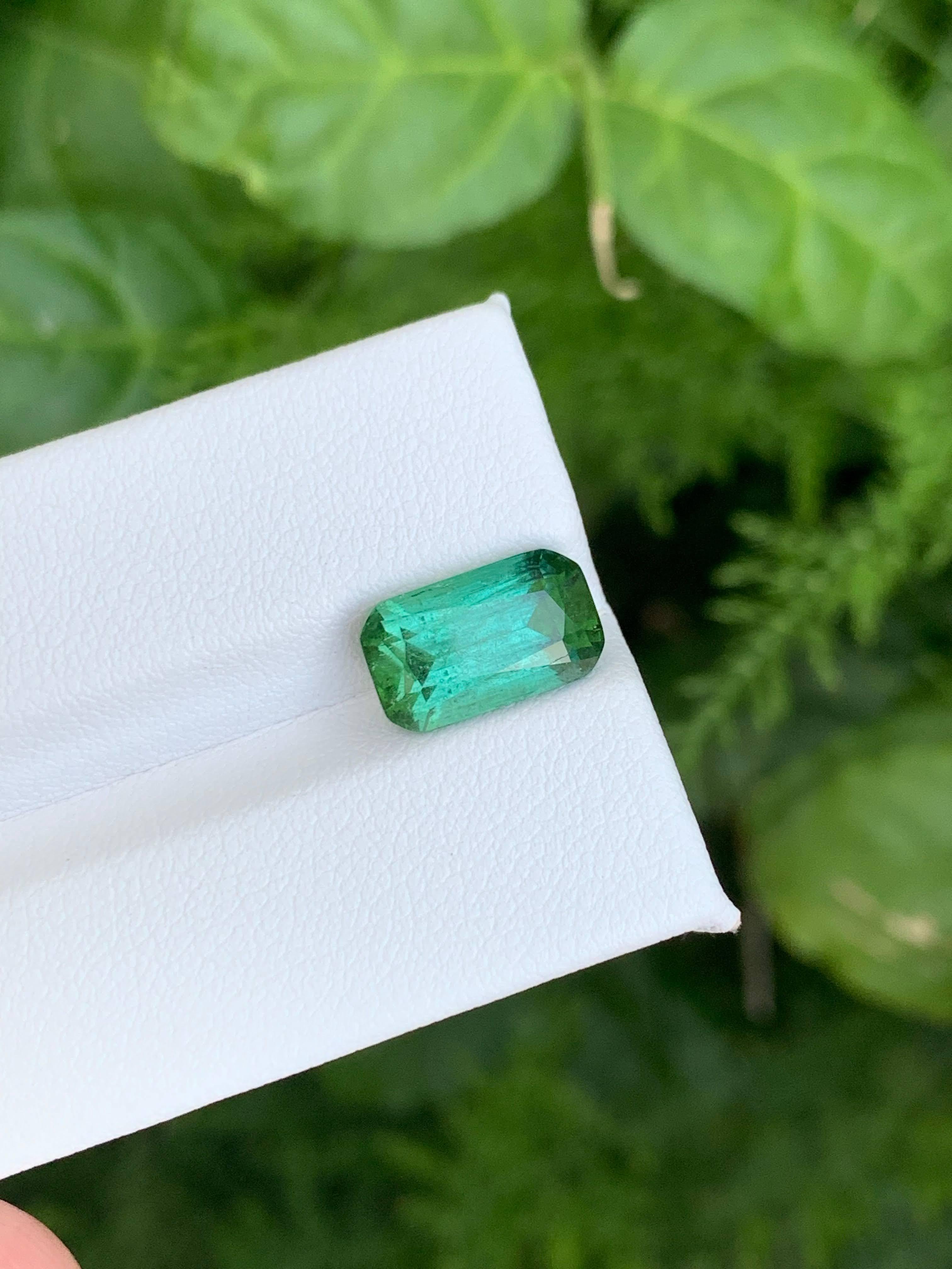 4.50 Carat Natural Loose Mint Green Tourmaline Stone Cushion Cut Afghan Gemstone (pierre précieuse afghane) en vente 3