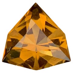 4.50 Carat Natural Loose Orange Citrine Stone Trillion Cut Brazilian Gemstone