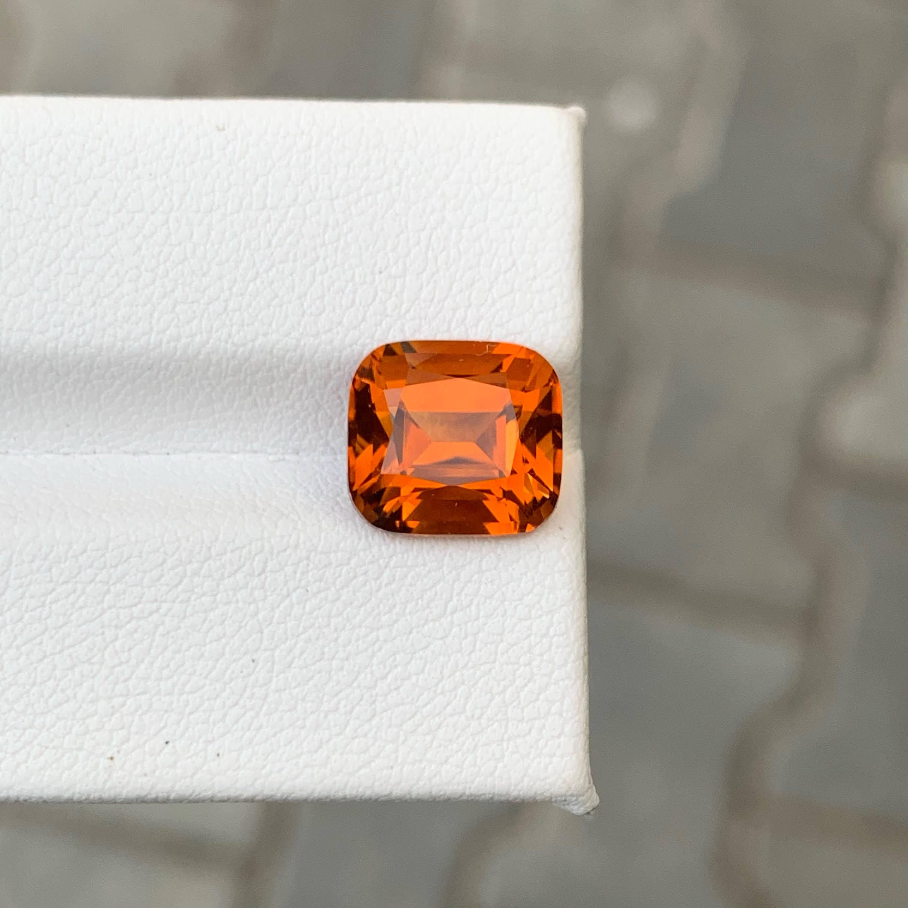 4,50 Carati Nature Arancione Sciolto Madeira Citrino Taglio Cuscino Gemma Portoghese in vendita 4