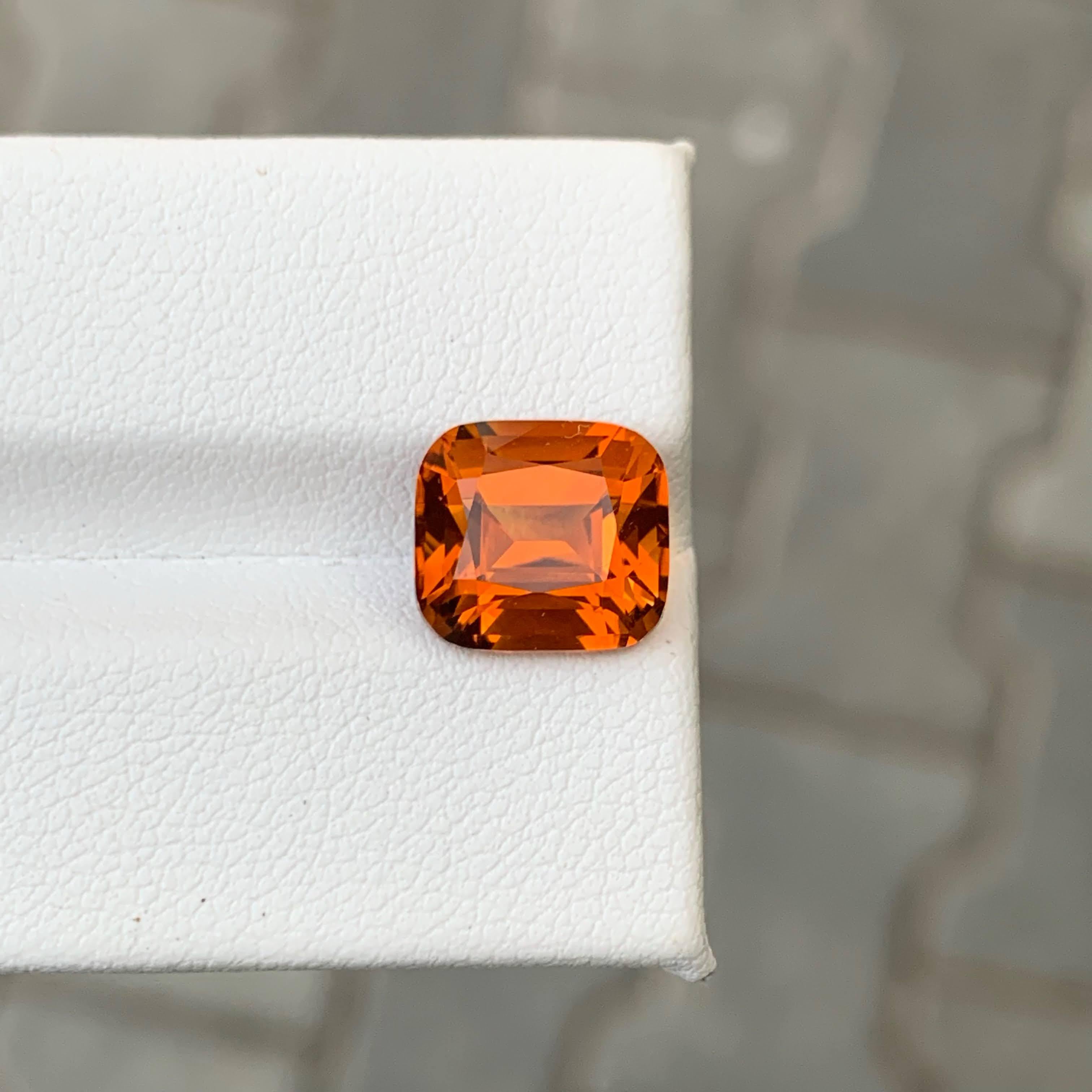 4,50 Carati Nature Arancione Sciolto Madeira Citrino Taglio Cuscino Gemma Portoghese in vendita 5