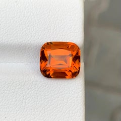 4.50 Carat Natural Loose Orange Madeira Citrine Cushion Cut Portuguese Gemstone