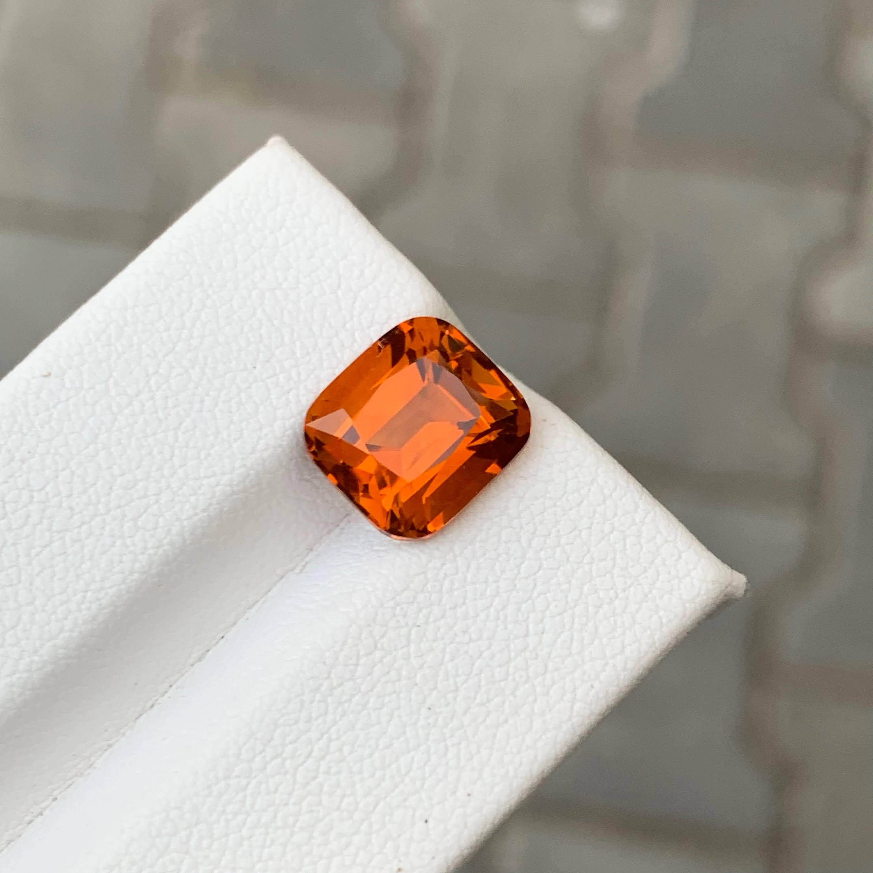 4,50 Carati Nature Arancione Sciolto Madeira Citrino Taglio Cuscino Gemma Portoghese In condizioni Nuovo in vendita a Bangkok, TH