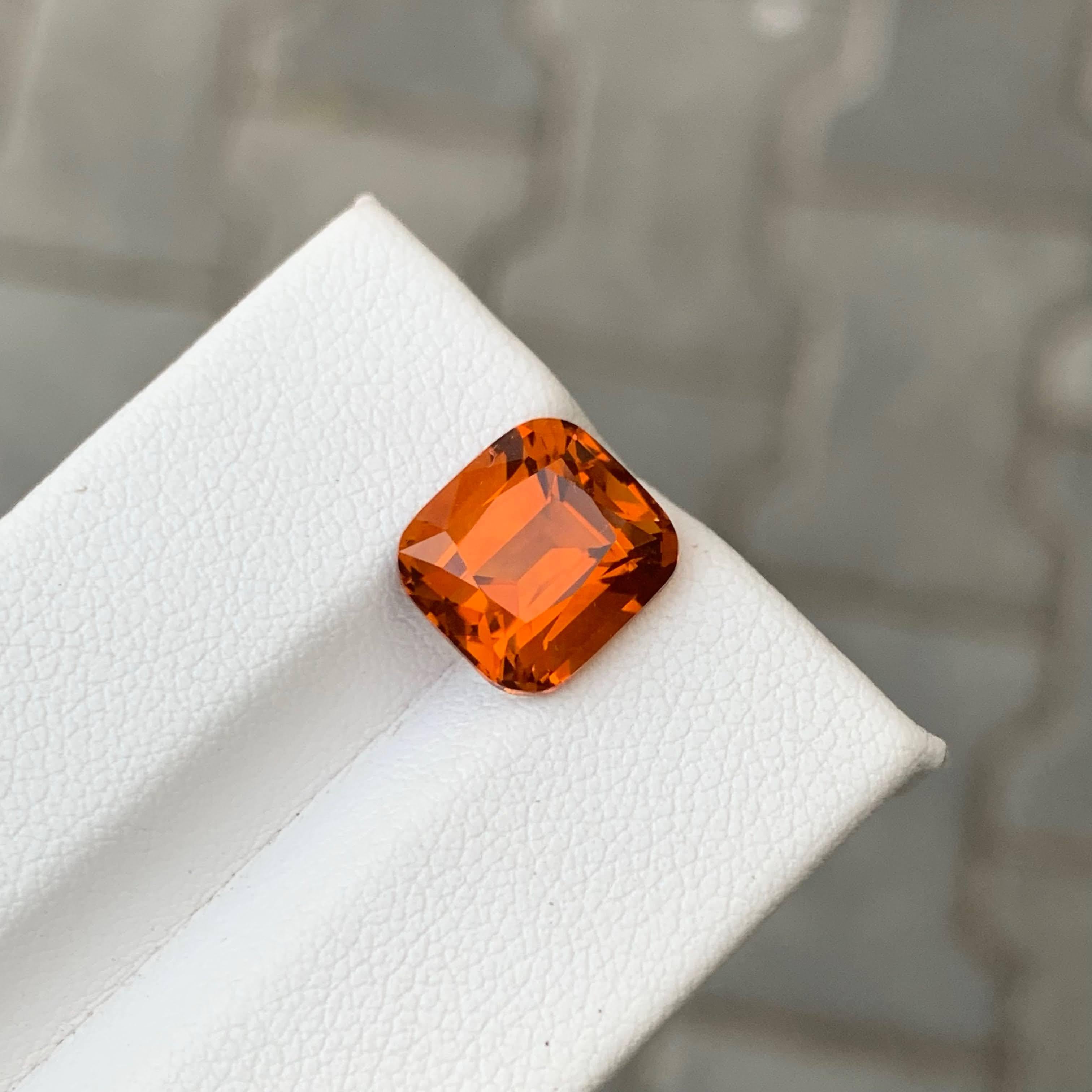 da uomo o donna 4,50 Carati Nature Arancione Sciolto Madeira Citrino Taglio Cuscino Gemma Portoghese in vendita