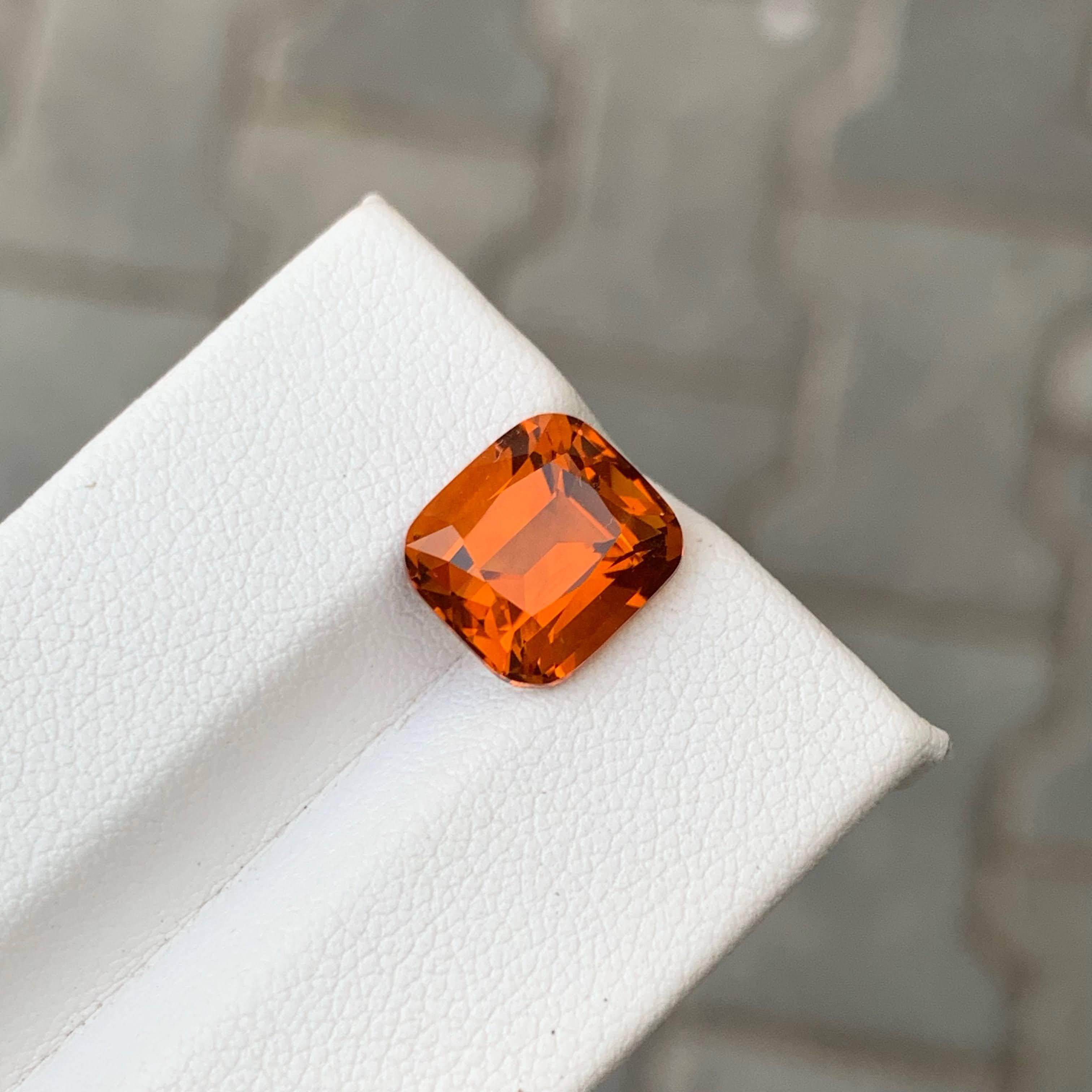 4,50 Carati Nature Arancione Sciolto Madeira Citrino Taglio Cuscino Gemma Portoghese in vendita 1