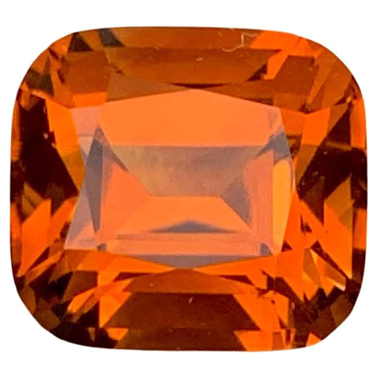 4.50 Carat Natural Loose Orange Madeira Citrine Cushion Cut Portuguese Gemstone (pierre précieuse portugaise)
