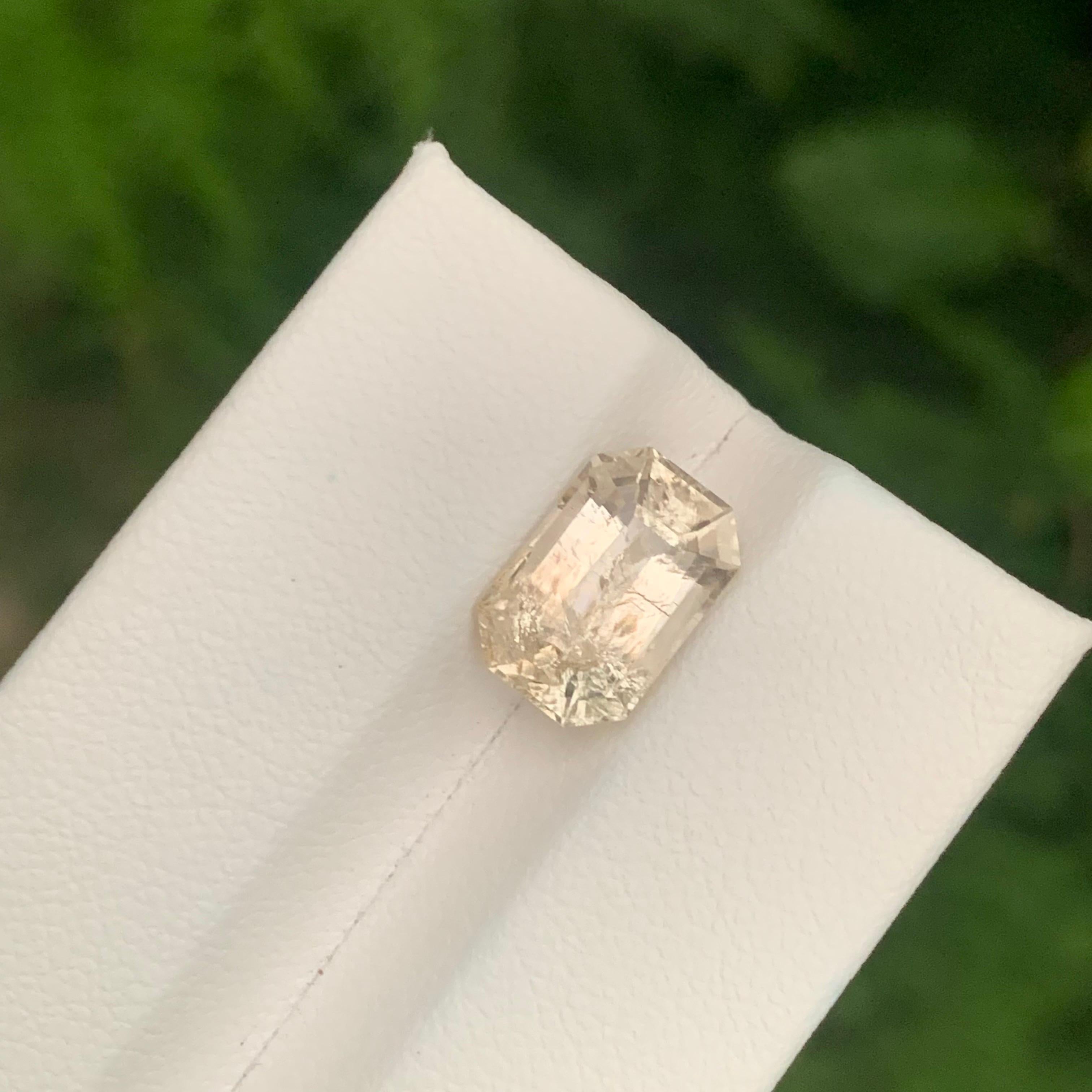 Arts and Crafts 4.50 Carat Natural Loose Scapolite Emerald Shape Gemstone For Sale