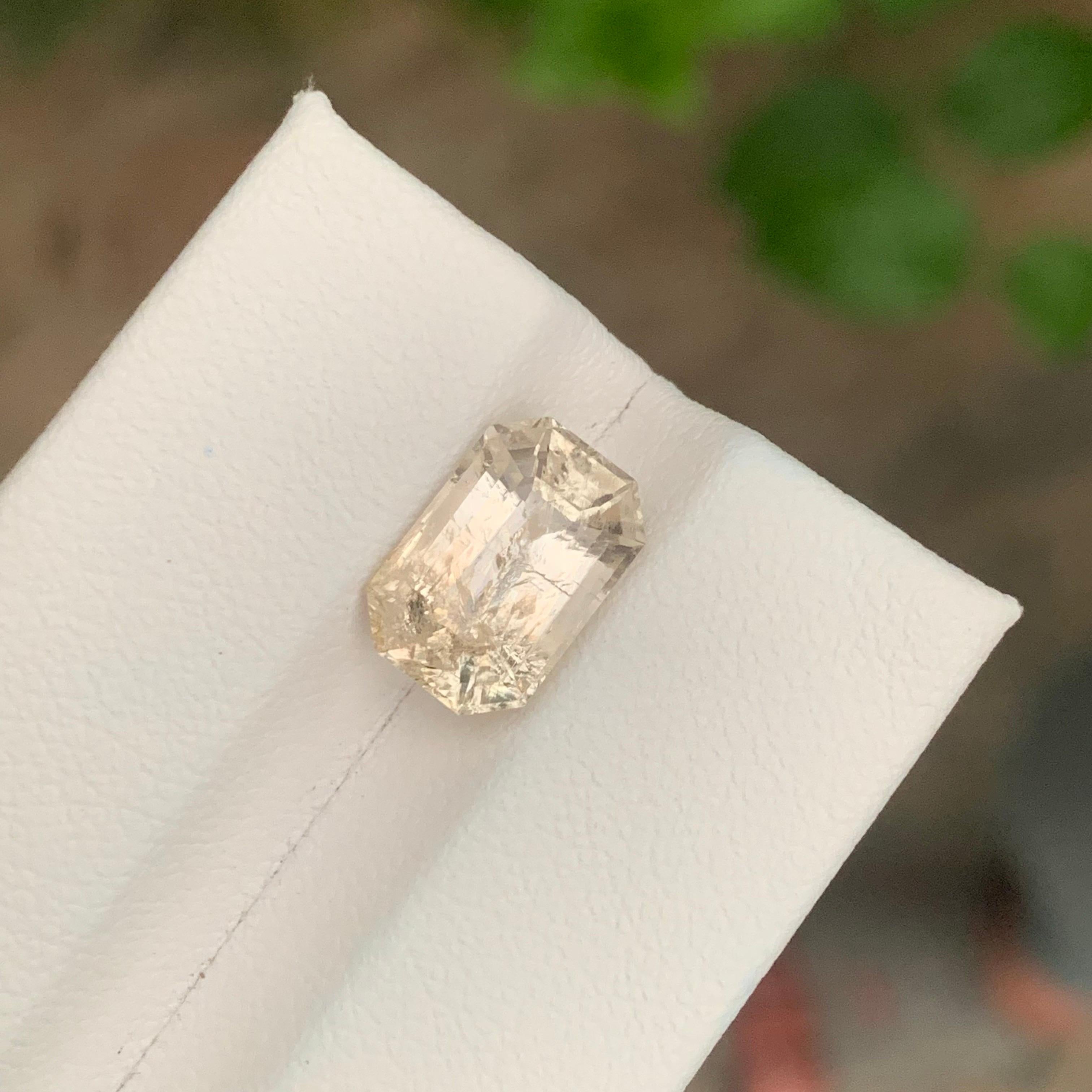 Women's or Men's 4.50 Carat Natural Loose Scapolite Emerald Shape Gemstone For Sale