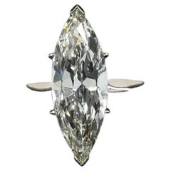 4.50 Carat Natural Marquise Diamond Platinum Solitaire Ring