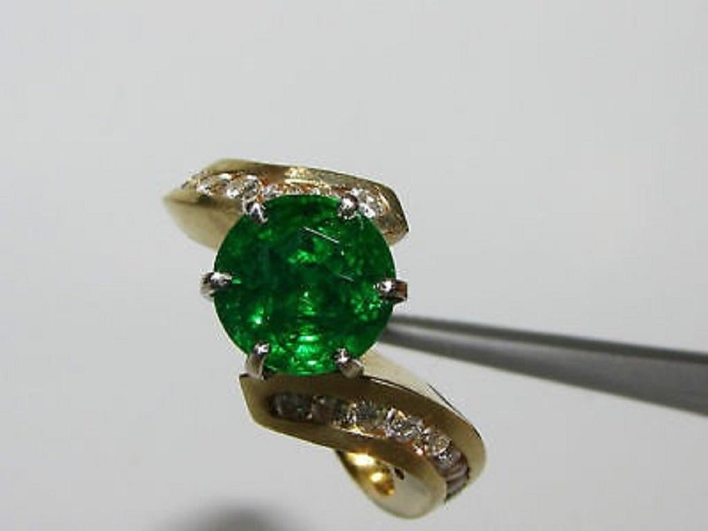 4.50 Carat Natural Round Emerald Diamond Cocktail A+ In New Condition For Sale In New York, NY