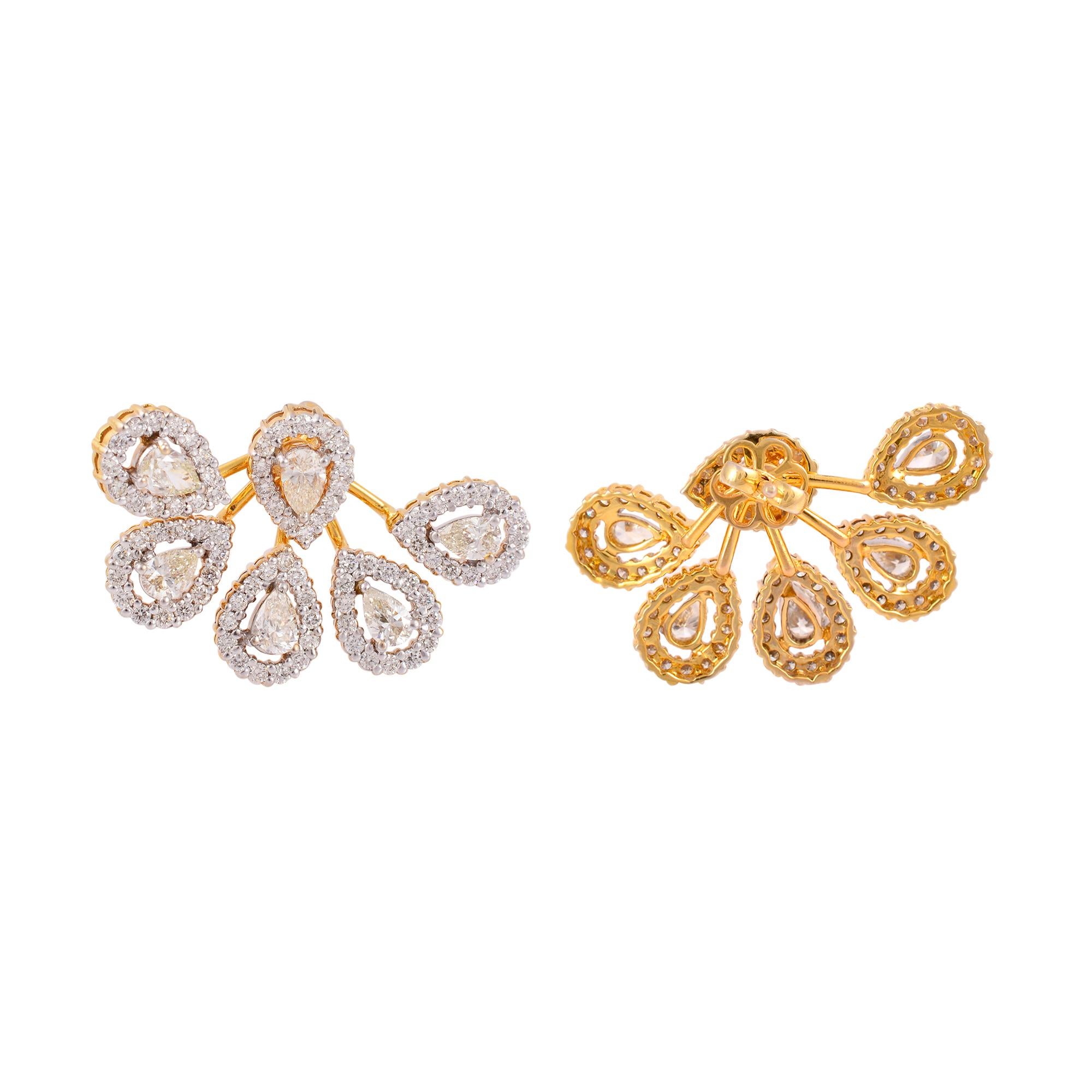 Item Code :- CN-16620
Gross Wt. :- 18.07 gm
18k Yellow Gold Wt. :- 17.17 gm
Diamond Wt. :- 4.50 Ct. ( AVERAGE DIAMOND CLARITY SI1-SI2 & COLOR H-I )
Earrings Size :- 21.44 x 35.5 mm approx.

✦ Sizing
.....................
We can adjust most items to