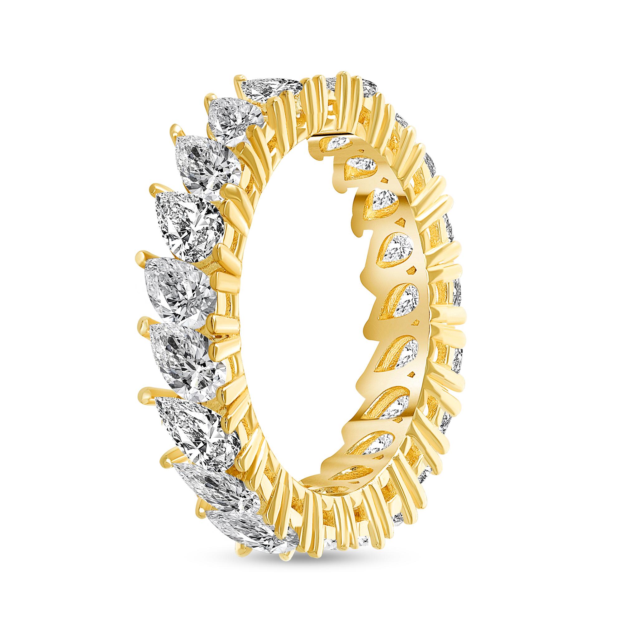 For Sale:  4.50 Carat Pear Shape Diamond Eternity Band 2