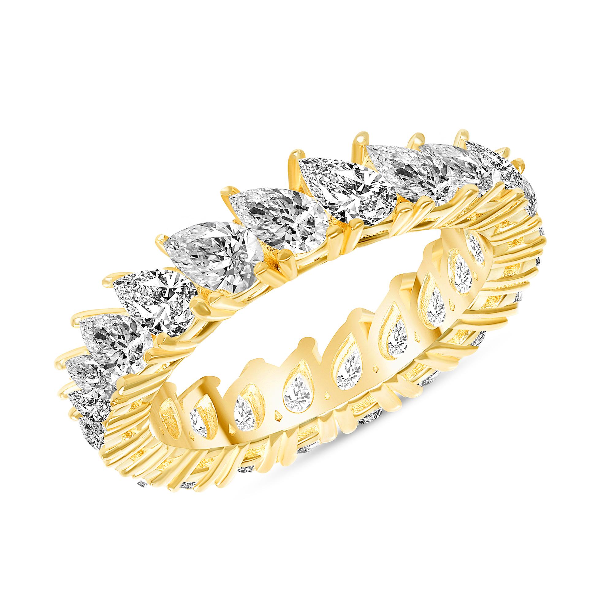 For Sale:  4.50 Carat Pear Shape Diamond Eternity Band 4