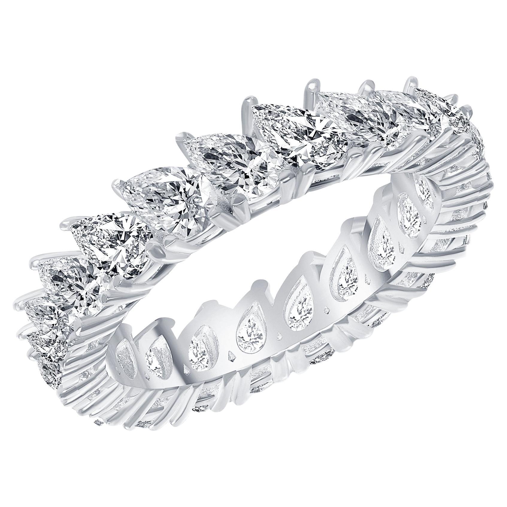 4.50 Carat Pear Shape Diamond Eternity Band