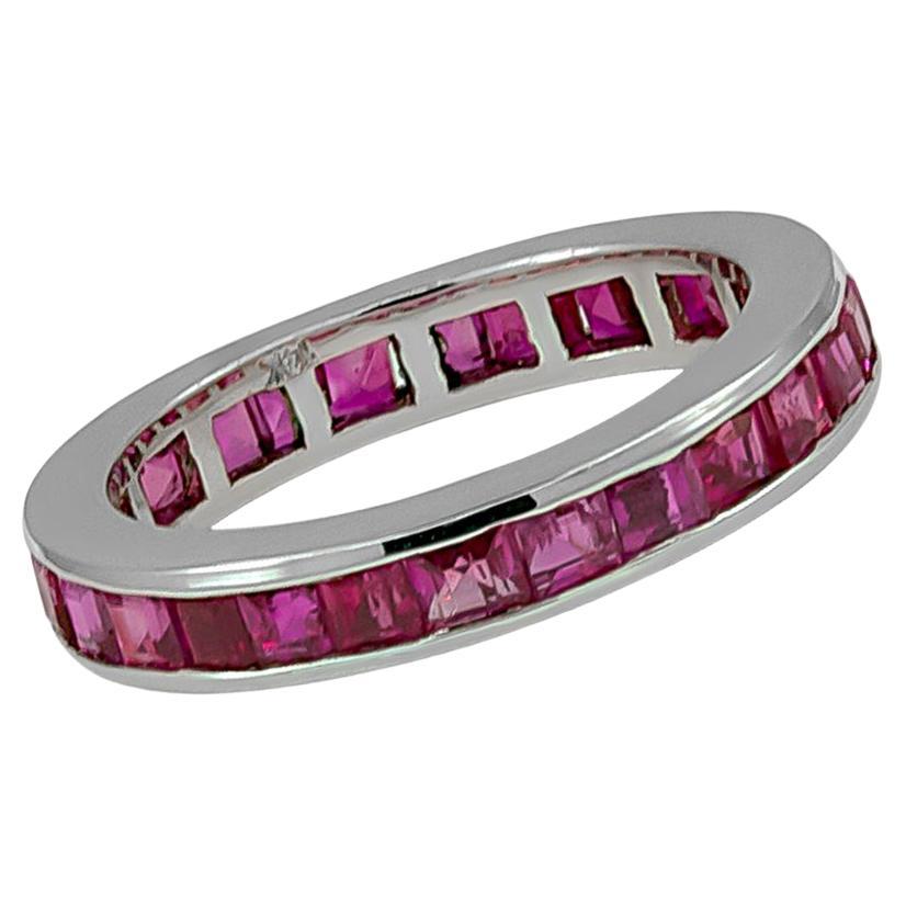 4.50 Carat Pink Sapphire Eternity Ring For Sale