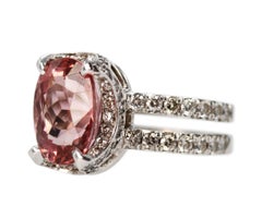 4.50 Carat Pink Tourmaline and Diamond Ring
