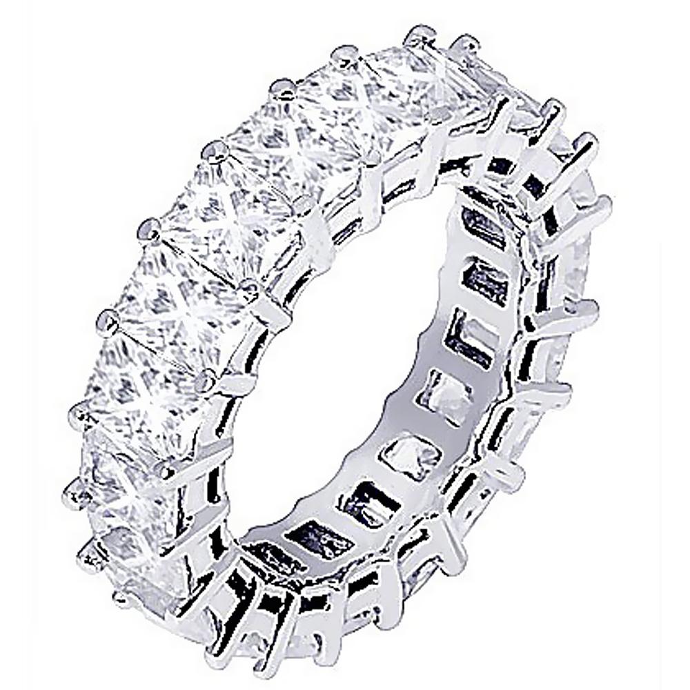 For Sale:  4.50 Carat Princess Cut Diamond Eternity Band 2