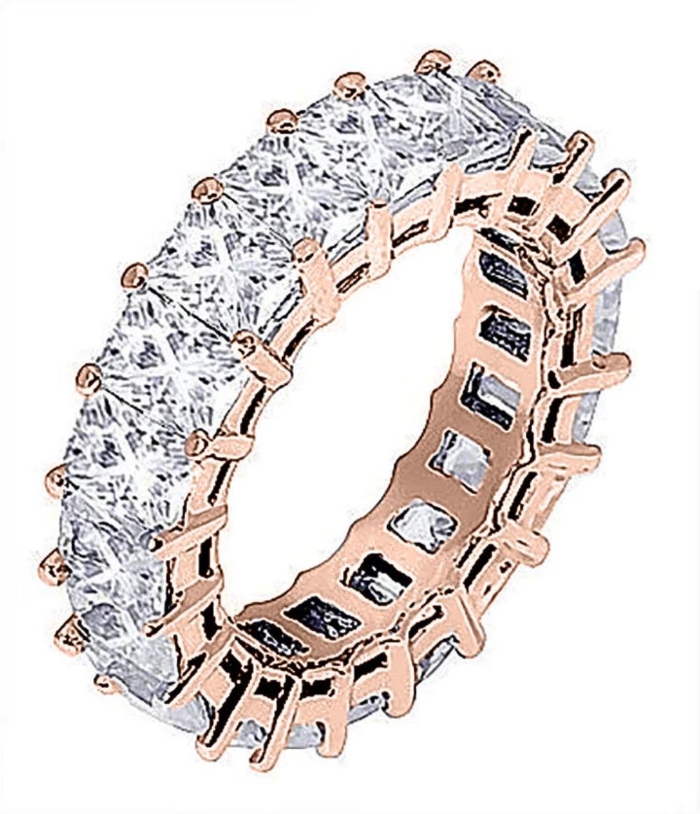 For Sale:  4.50 Carat Princess Cut Diamond Eternity Band 3