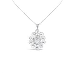 4,50 Karat Diamant-Anhänger aus 18 Karat Gold mit Rosenschliff und 2,40 Karat birnenförmigem Diamanten