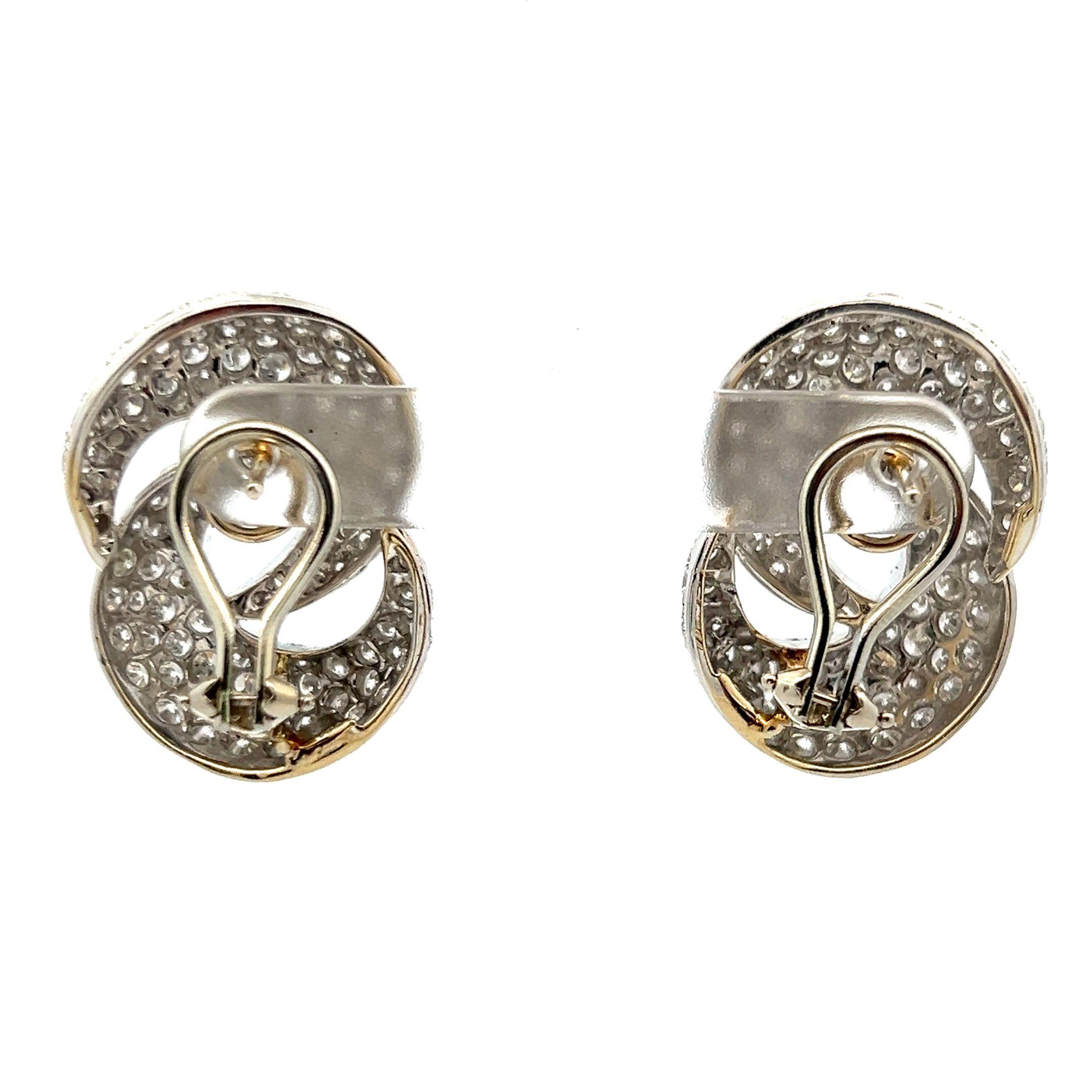 4,50 Karat Runder Brillant F VS1 Diamant 18 Karat Weißgold Clip On Ohrringe Damen im Angebot
