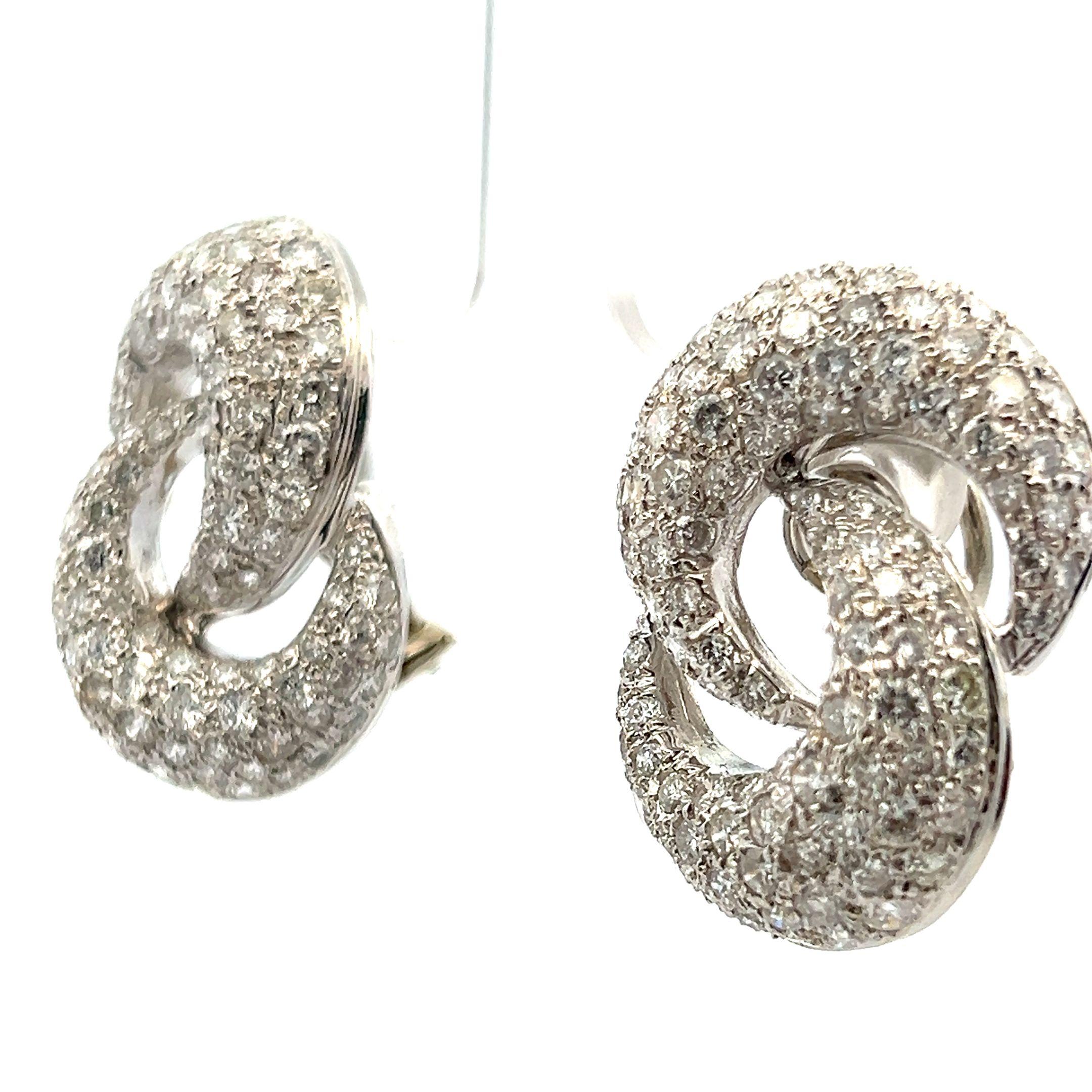 4,50 Karat Runder Brillant F VS1 Diamant 18 Karat Weißgold Clip On Ohrringe im Angebot 2