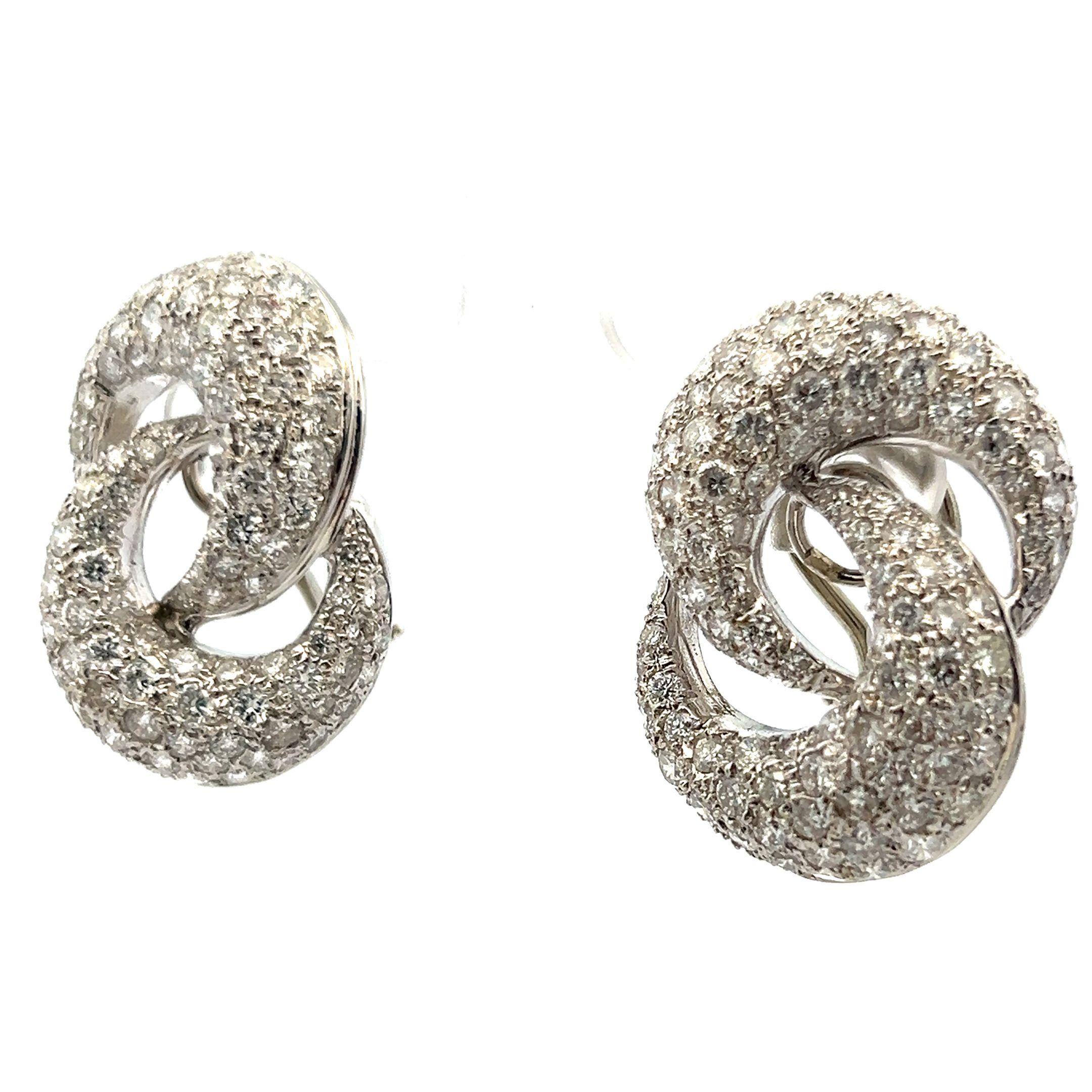 4,50 Karat Runder Brillant F VS1 Diamant 18 Karat Weißgold Clip On Ohrringe im Angebot 3