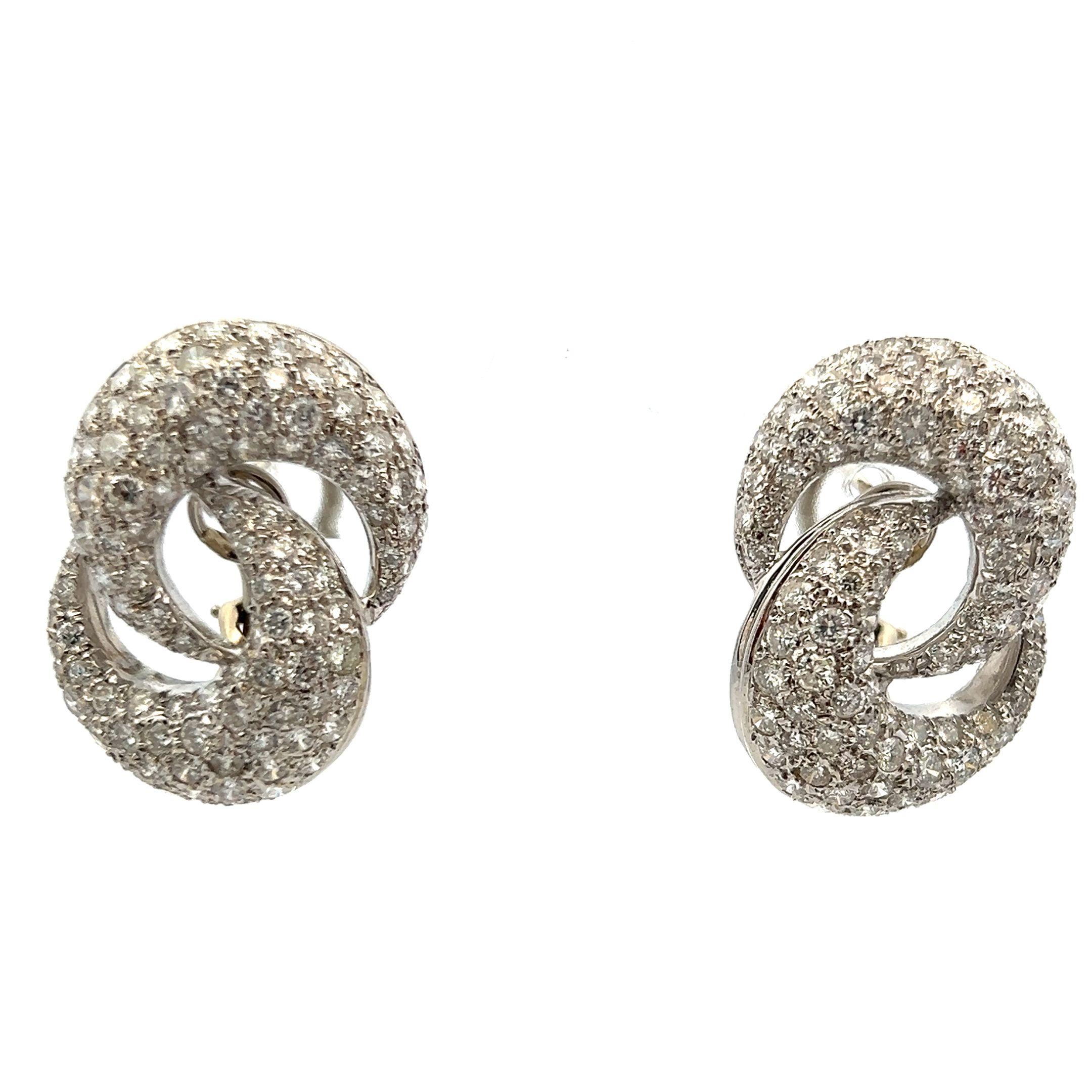 4,50 Karat Runder Brillant F VS1 Diamant 18 Karat Weißgold Clip On Ohrringe im Angebot 4