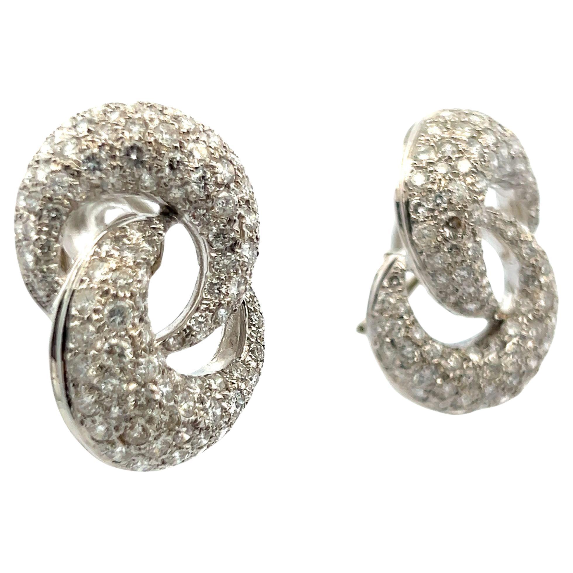 4,50 Karat Runder Brillant F VS1 Diamant 18 Karat Weißgold Clip On Ohrringe im Angebot