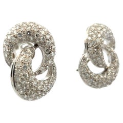 4,50 Karat Runder Brillant F VS1 Diamant 18 Karat Weißgold Clip On Ohrringe