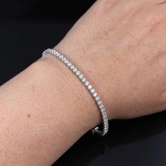 4.50 Carat Round Diamond 18k White Gold Tennis Bracelet