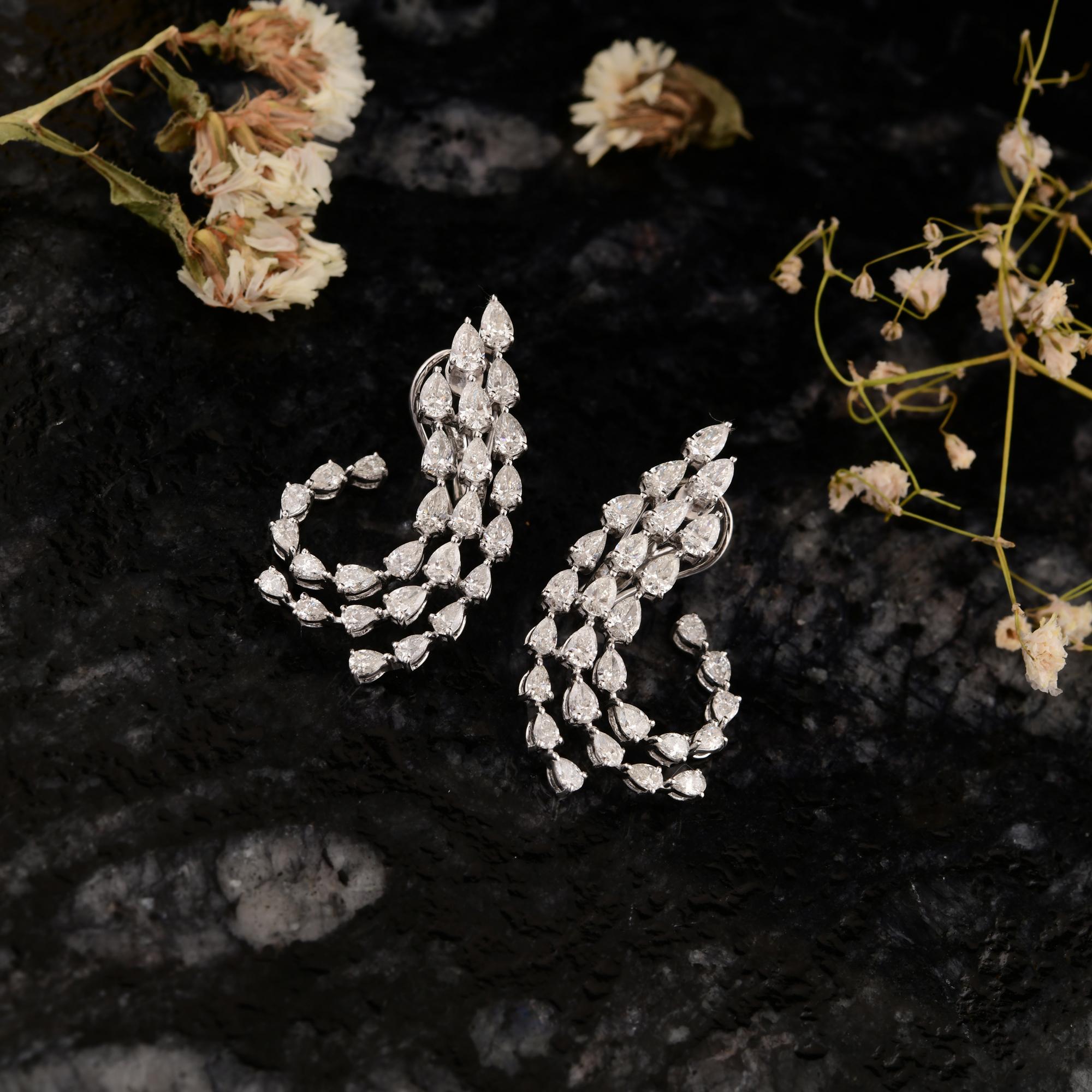4,50 quilates SI Claridad HI Color Pendientes de diamantes pera Joyas de oro blanco de 14 quilates Corte pera en venta