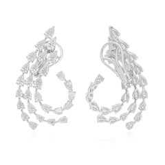 4.50 Carat SI Clarity HI Color Pear Diamond Earrings 18 Karat White Gold Jewelry