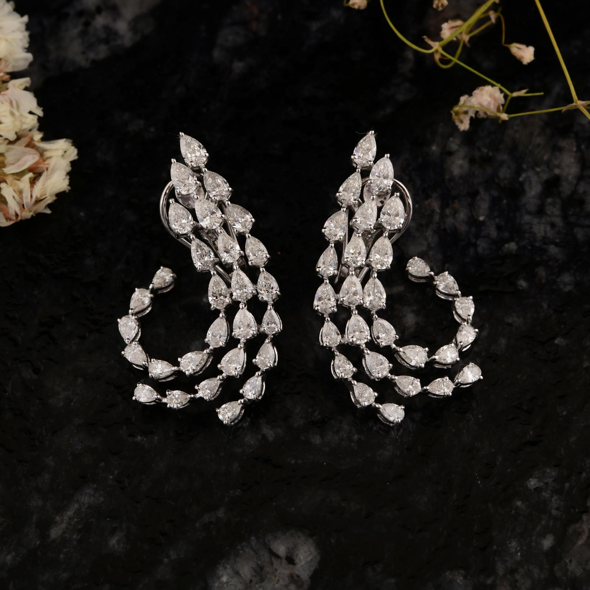 Modern 4.50 Carat SI Clarity HI Color Pear Diamond Earrings 18 Karat White Gold Jewelry For Sale