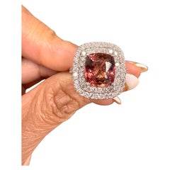 4.50 Carat Tourmaline Diamond 14 Karat White Gold Ring