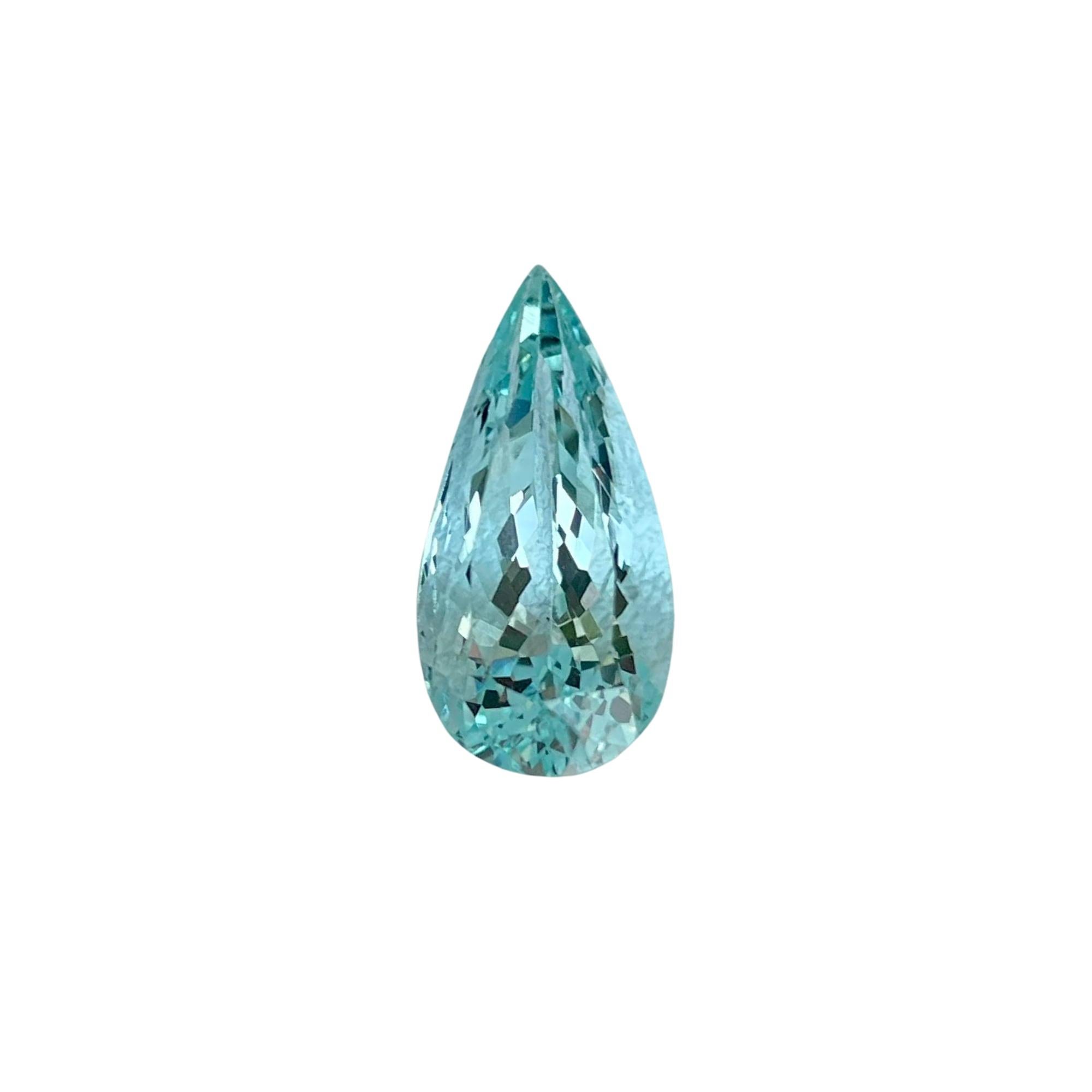 4.50 carats Blue Aquamarine Stone Pear Cut Natural African Gemstone For Sale 3
