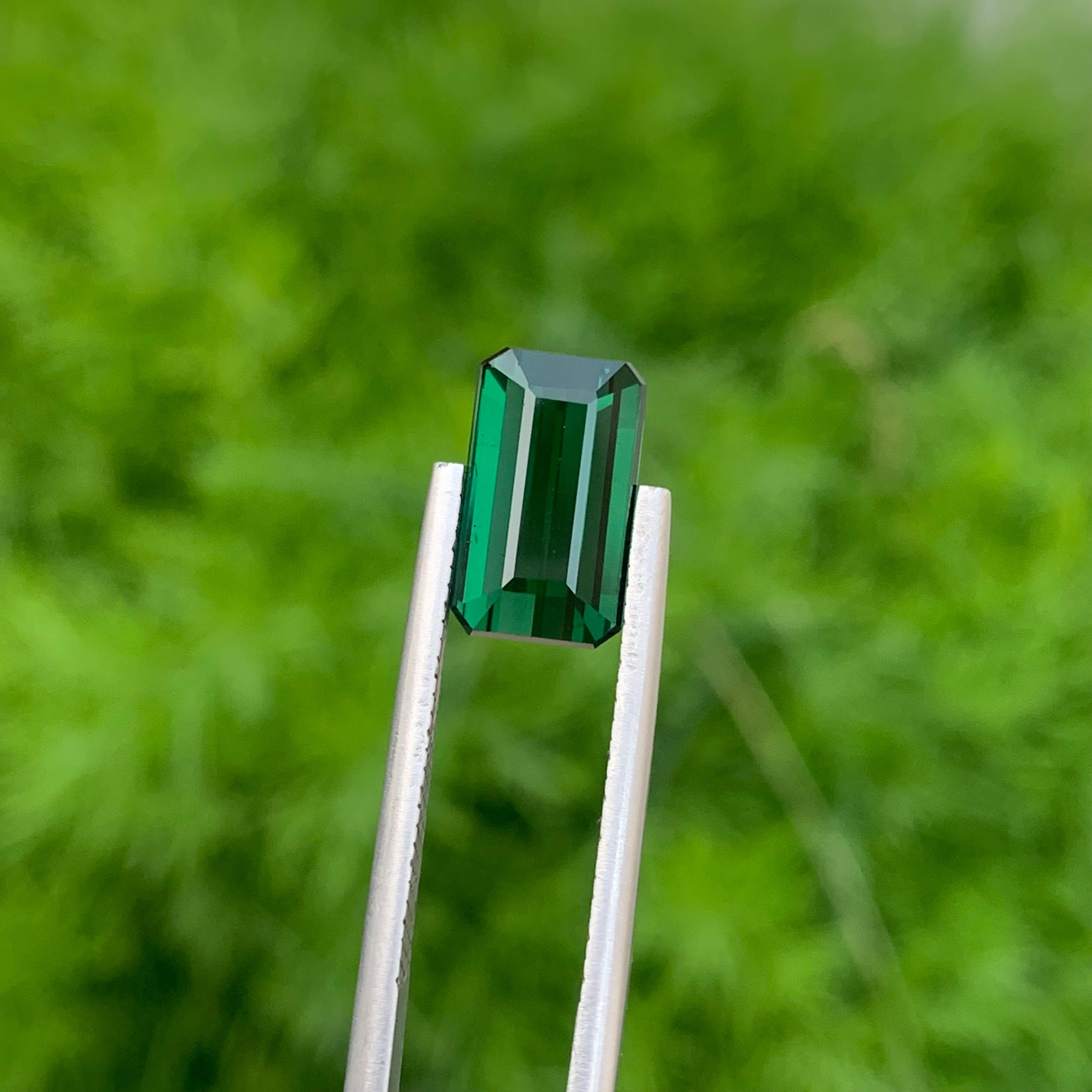 4.50 Carats Dark Green Loose Chrome Tourmaline Emerald Shape From Madagascar  4